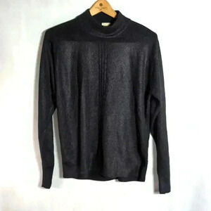 Black Mock Turtleneck Sweater black by Just for Petites sz M